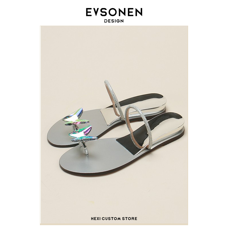evsonen2021新款蝴蝶外穿凉拖鞋