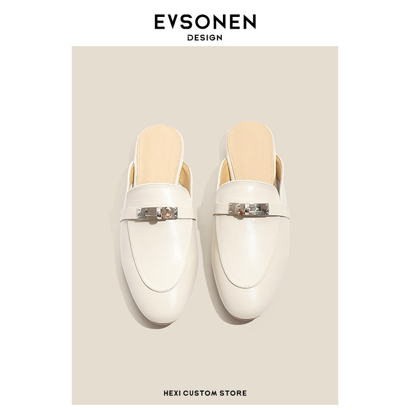 【EVSONEN】新款英伦百搭包头半托鞋女外穿夏季懒人外穿穆勒鞋女
