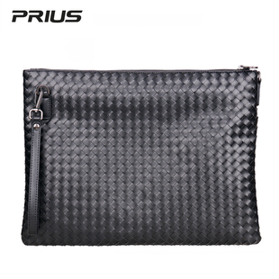 PRIUS手包手拿包编织信封包拉链手抓包A4文件包单肩包一包多用