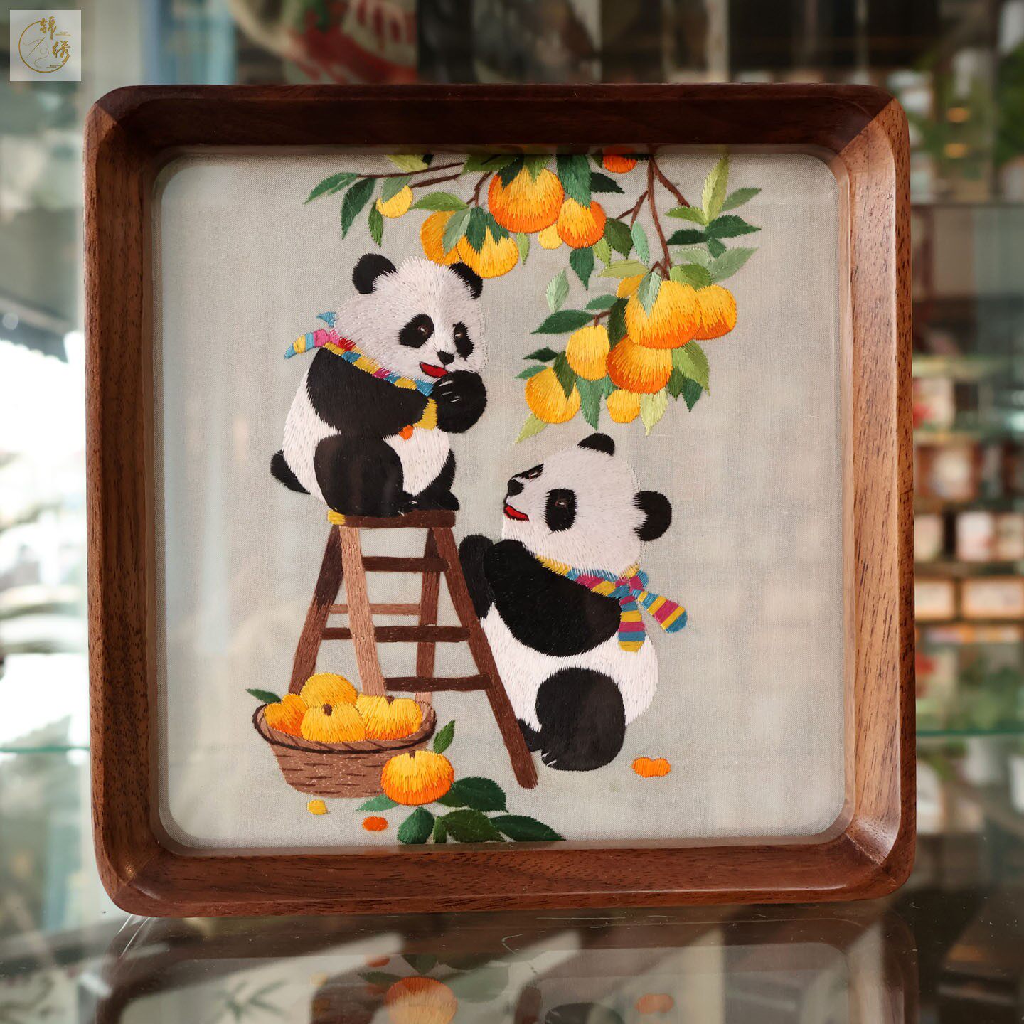 苏绣摆件手工双面绣摆台台屏中国特色刺绣蜀绣礼品送老外客户便携