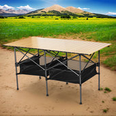 户外折叠桌便携式 长方形野餐烧烤露营桌超轻简易铝合金摆摊桌子