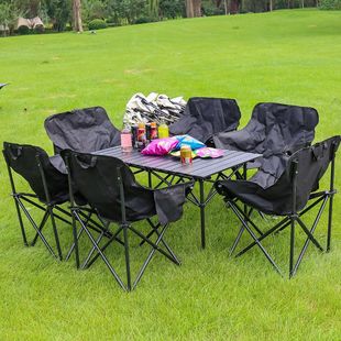户外折叠钓鱼椅高端轻便双层加厚野外露营凳便携式靠背桌椅套装