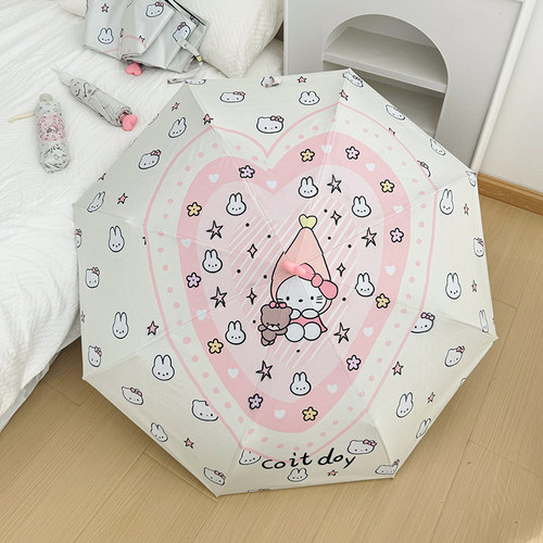 HelloKitty雨伞女晴雨两用学生折叠全自动太阳伞高颜值可爱ins