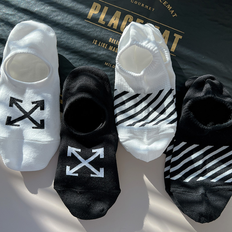 韩国进口船袜男士纯棉春夏季吸汗浅口隐形硅胶防脱短袜潮箭头
