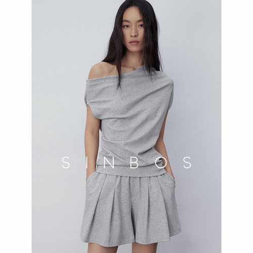 【汤曼妮粉丝专享】SINBOS 偶遇西雅图 松弛短袖上衣&短裤套装女