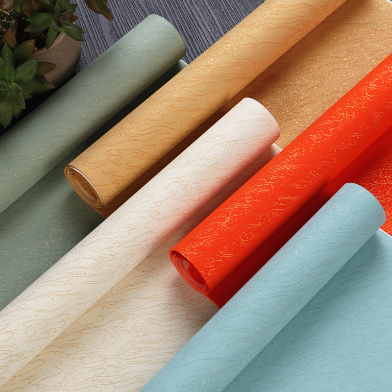 四尺六尺国展水印仿明清炽焰洒金蜡染笺半生熟毛笔书法作品纸宣纸