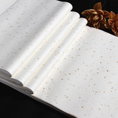 四尺六尺加厚半生半熟洒金宣纸 对开条屏描金龙书法创作宣纸批发