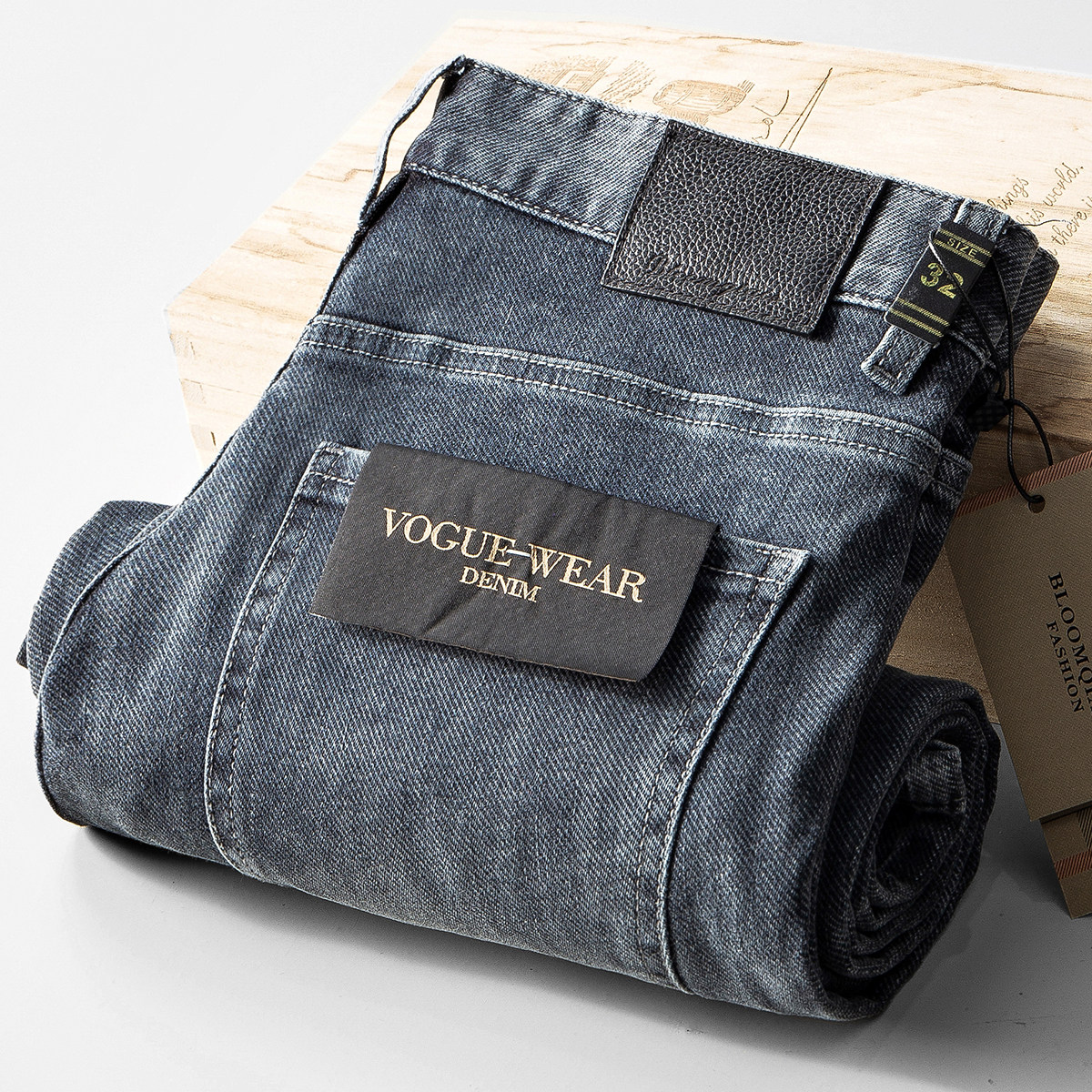 MAROLIO 고급 맞춤 가을 신상 청바지 남성 캐주얼하고 트렌디한 한국 스타일 루즈 스트레이트 롱팬츠