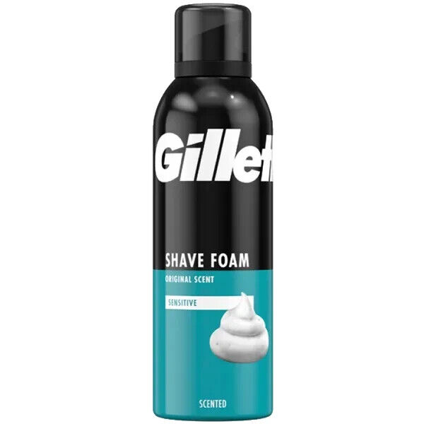 Gillette吉列刮胡泡沫200毫升敏感肌肤安心用温和舒爽清洁不刺激