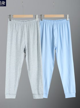 胖孩子童装男童秋装打底裤宽松加肥中大童单件秋裤13-15岁棉衬裤