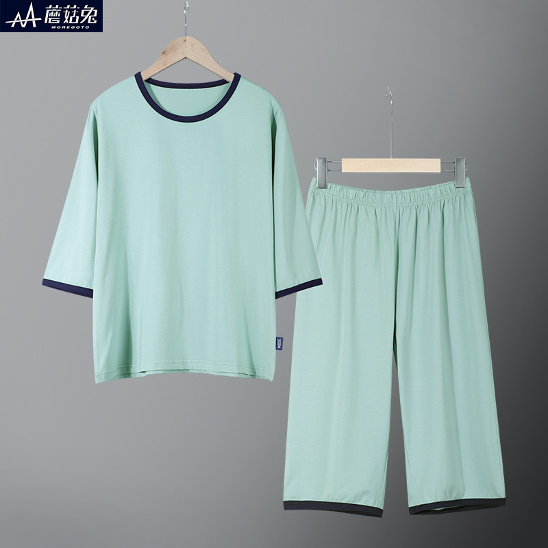 胖童装男童莫代尔棉睡衣夏季薄款青少年家居服套装中大童棉潮宽松
