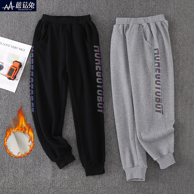 胖童男童裤子加绒2022秋冬新款中大童加厚一体绒运动裤加肥卫裤冬