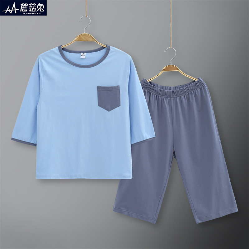 胖男童睡衣套装加肥12短袖男孩