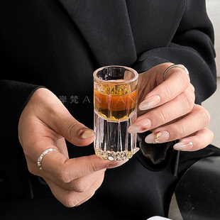 ins风小酒杯玻璃杯白酒杯轻奢高档洋酒杯家用创意个性 烈酒杯子