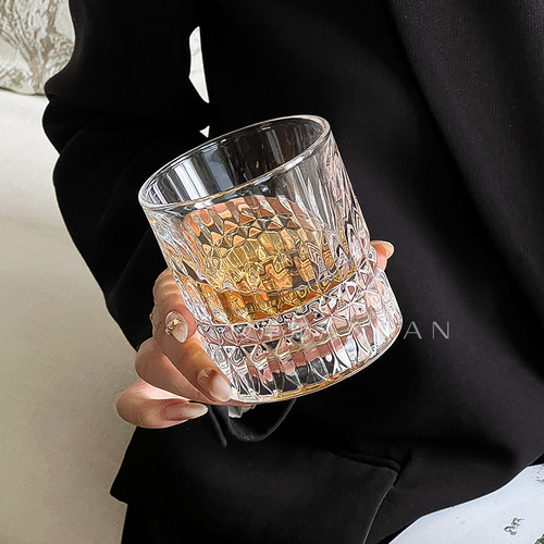 高级感星芒杯轻奢高档家用创意玻璃杯古典杯加厚啤酒杯鸡尾酒杯