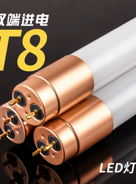 t8led灯管双端20W40W光管日光超亮长条家用1.2米0.9米0.6节能荧光