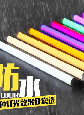防水彩色led灯管户外线条鱼缸蓝色t8红粉紫绿黄长条婚庆装饰发光