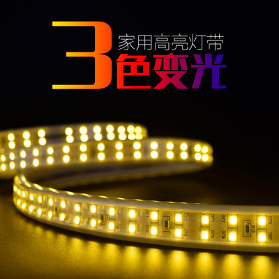 灯带三色变光led220v家用高亮