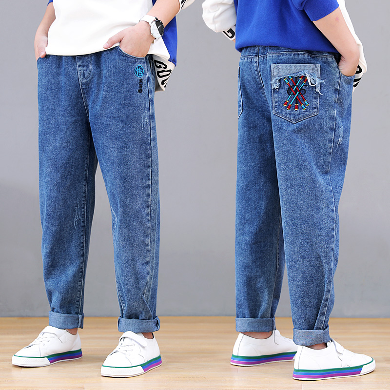 童装男童牛仔裤春秋中大童裤子2025儿童休闲长裤小码130小童78岁