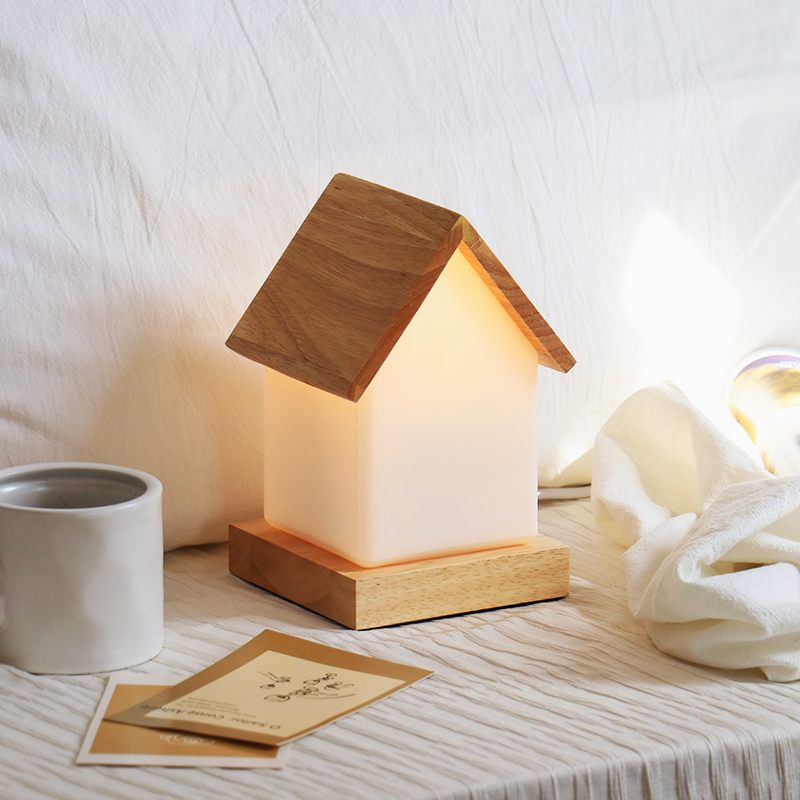 奶油风卧室床头插电小夜灯北欧
