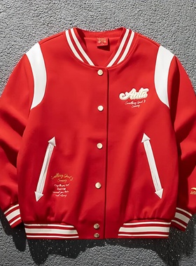【关晓彤同款】安踏好事发生女冬季新年红色棒球外套162518727N