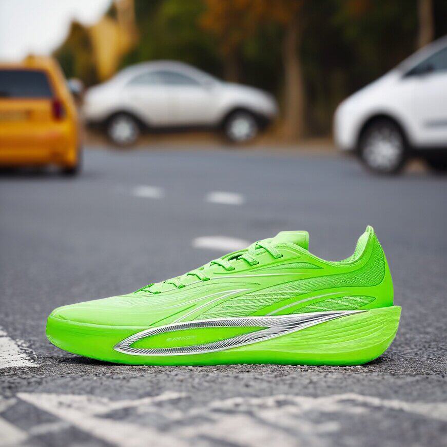 安踏轻狂5男子低帮篮球鞋绿色氮科技减震耐磨运动鞋112621105