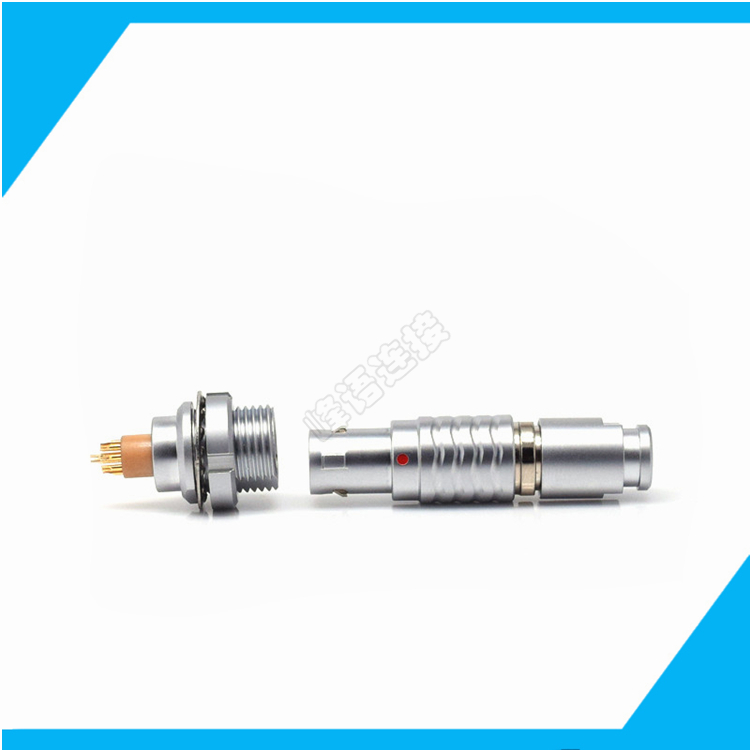 金属固定插座1b5孔7pin航空头