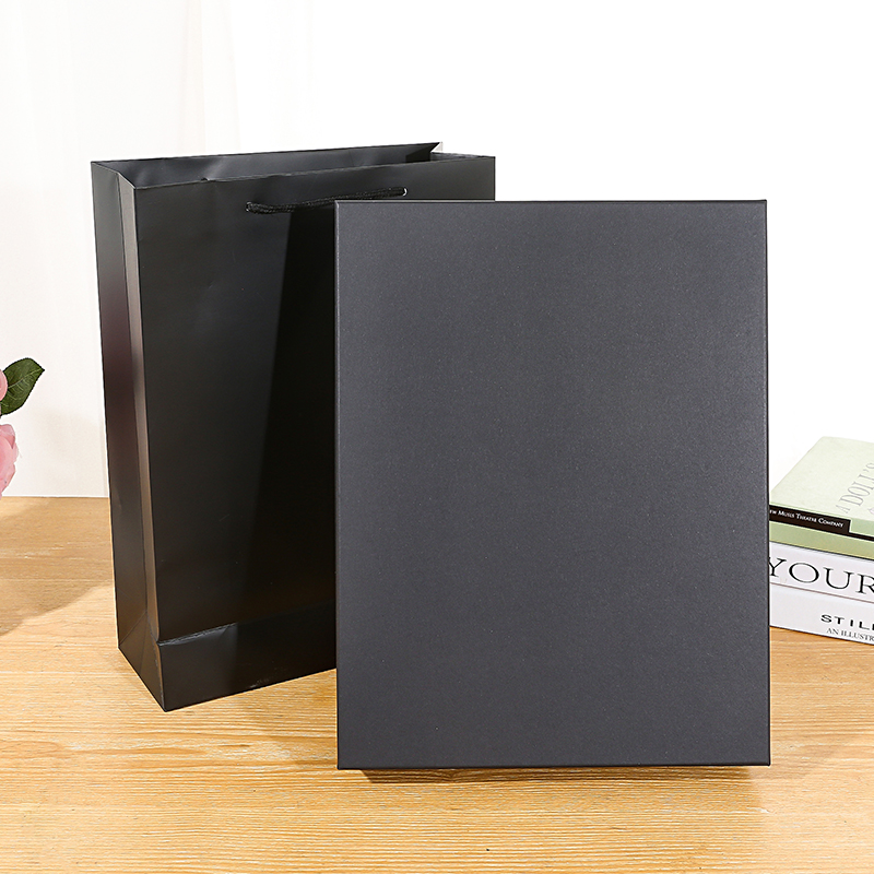 韩版黑色长方形生日礼物盒衣服相册包装盒围巾礼品盒大号定制logo