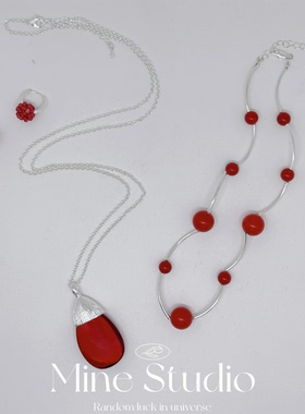Mine Studio·2026新款松果项链女新年红新款ins风毛衣链高级感