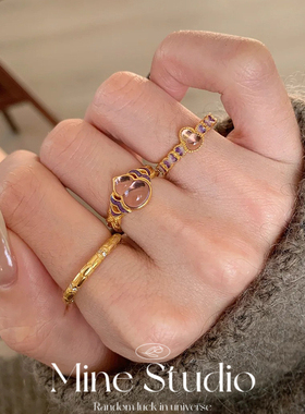 Mine Studio｜爆款紫气东来紫晶葫芦戒指新中式精致珐琅冰透指环