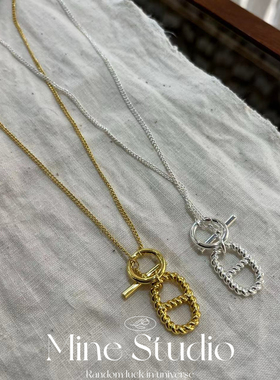 Mine Studio｜猪鼻子OT扣项链女轻奢小众欧美时尚锁骨链颈链高级