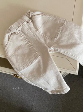 儿童白色牛仔裤春款韩版童装春季新品婴儿休闲裤男童春装宝宝长裤