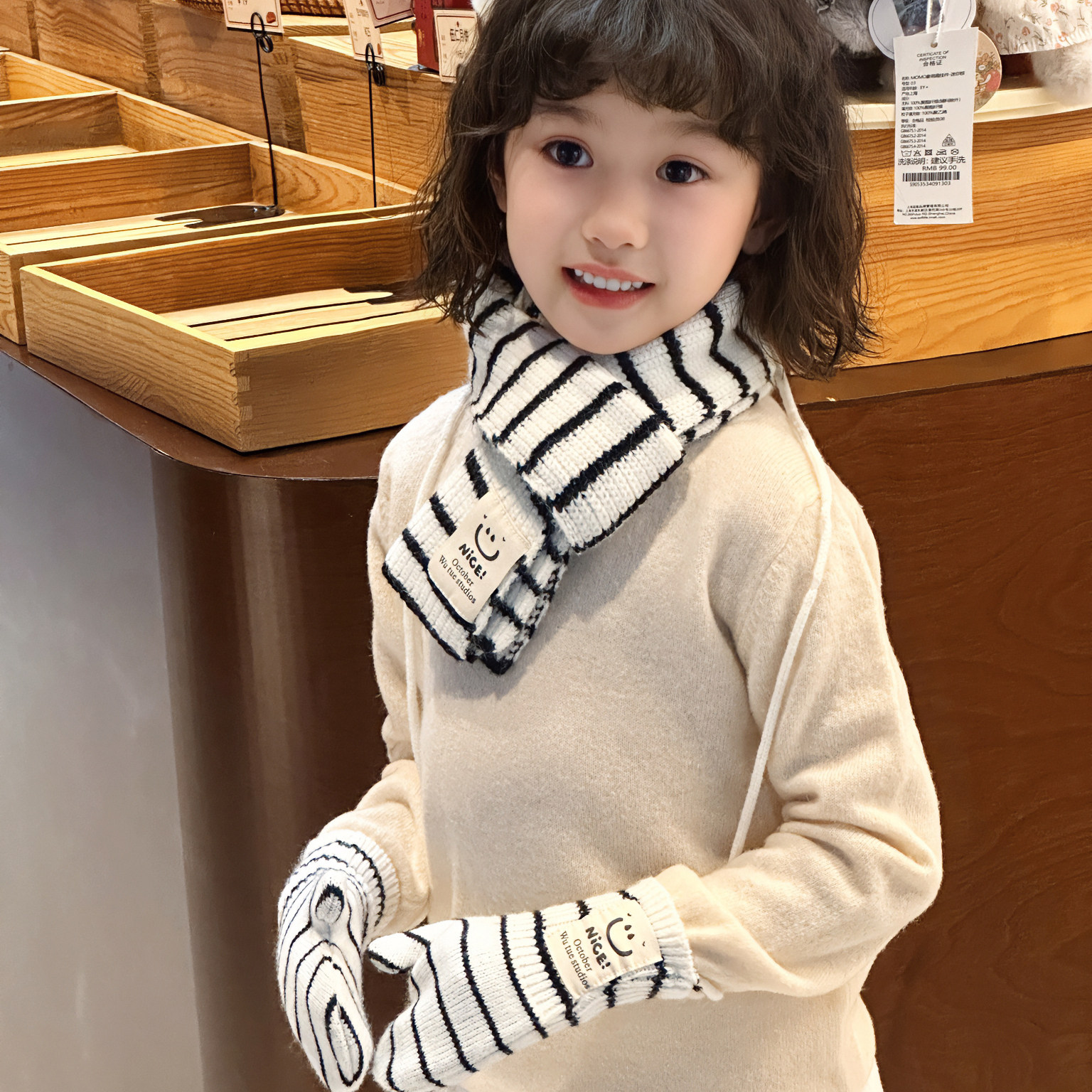 秋冬季男童山羊绒半高领打底衫女毛衣/针织衫