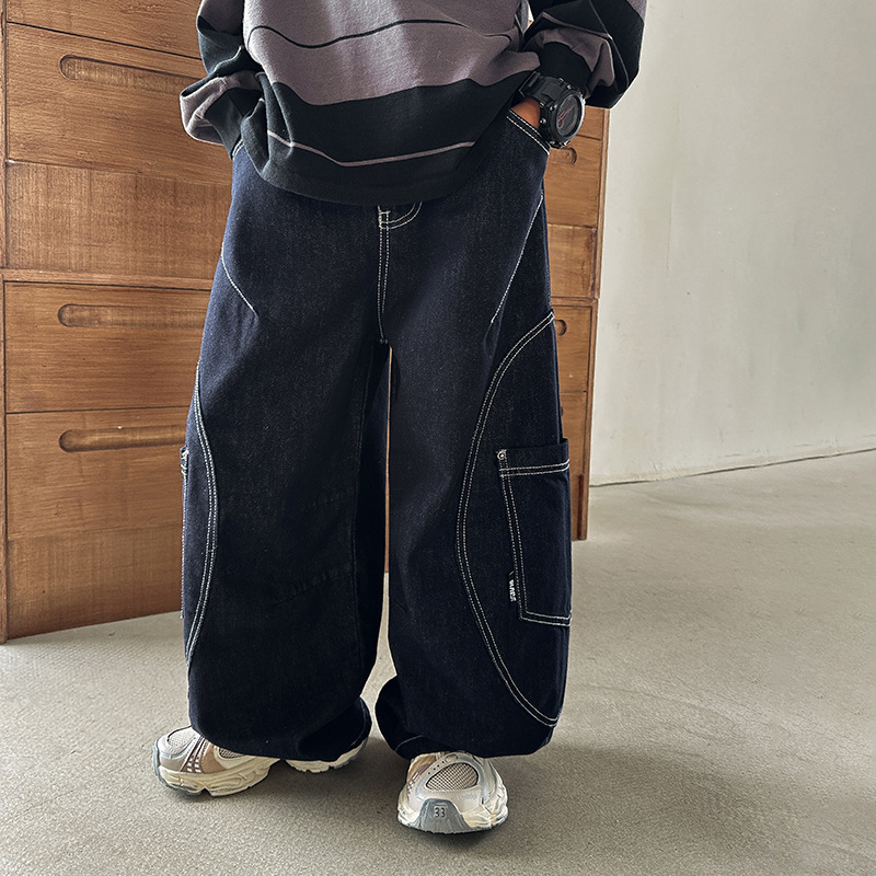 男童牛仔裤2025新款儿童裤子韩版宽松休闲裤中大童秋装长裤时髦潮