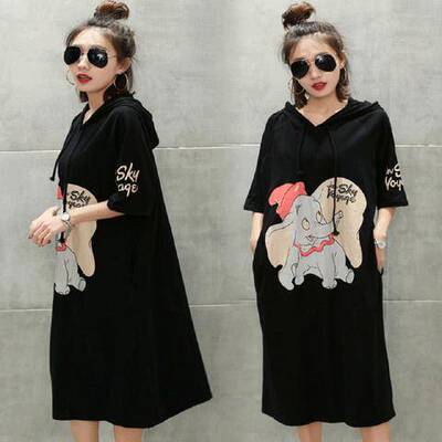 韩版宽松风t恤遮肚子特大码女装