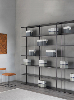 北欧铁艺置物架落地极简书架客厅卧室墙壁多层收纳架工业风货架