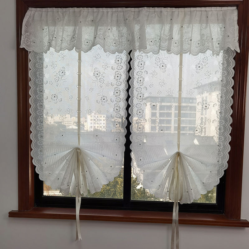窗帘罗马帘法式气球帘门帘免打孔飘窗厨房阳台装饰透光落地窗