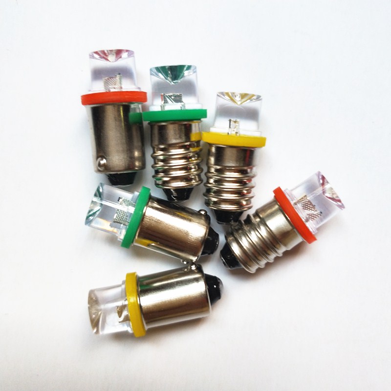 平头LED小灯泡B9E10 3V6V12V18V24V30V卡口螺口小灯泡LED红黄绿白