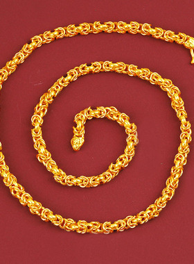 越南沙金龙骨链男不掉色镀金项链