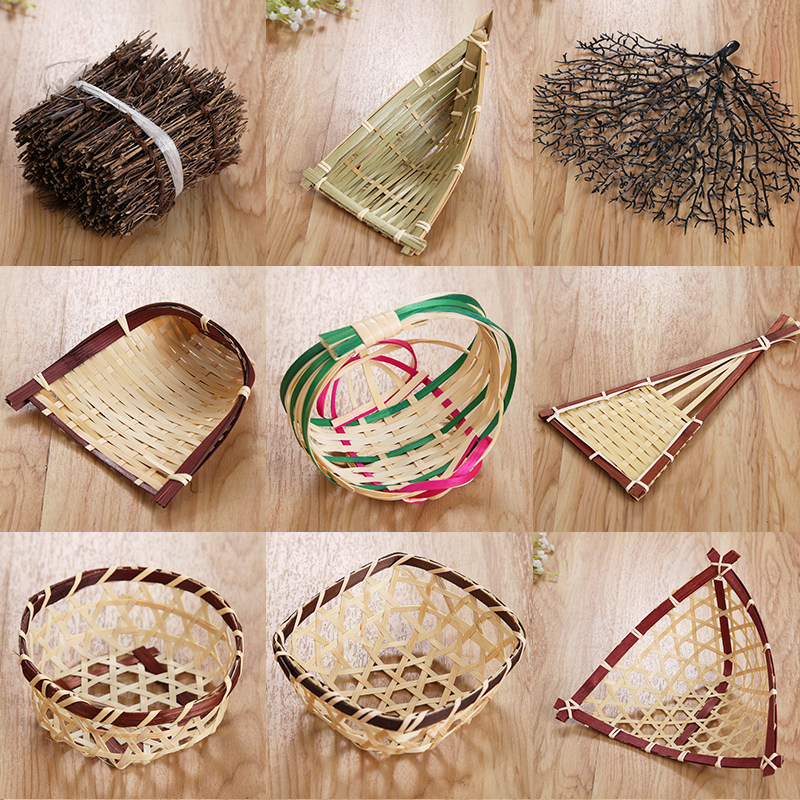 手工料理刺身意境菜盘饰竹编簸箕