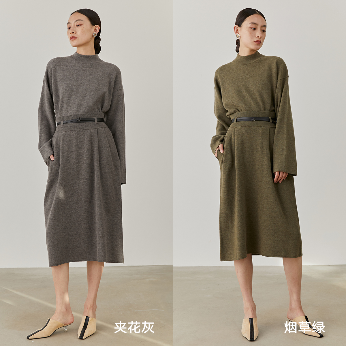 双面织法荃羊毛r0w风套装