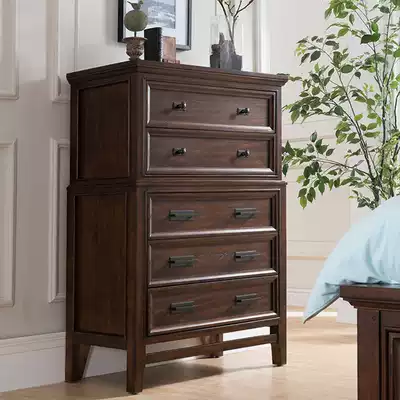 Five-way cabinet American country chest cabinet solid wood European style drawers multi-function drawer cabinet retro storage cabinet spot