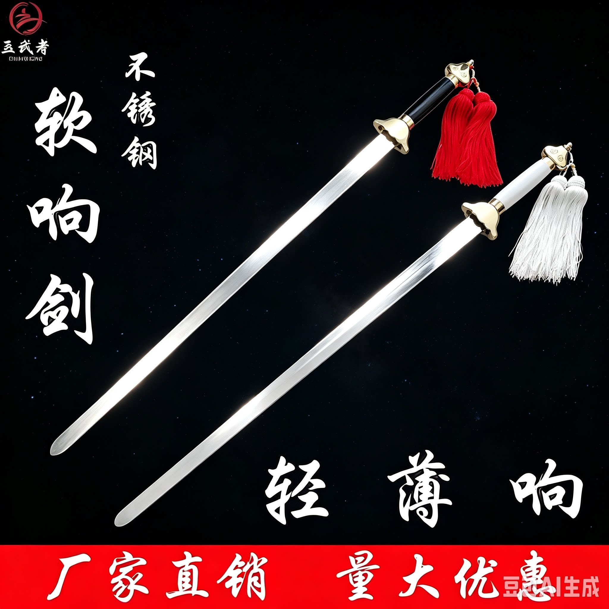 太极剑不锈钢软响剑剑舞专用武术剑太极剑男女款竞赛训练剑未开刃