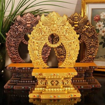 铜合金佛龛合金做旧色金刚台佛像底座放佛像座金色佛台摆件7寸