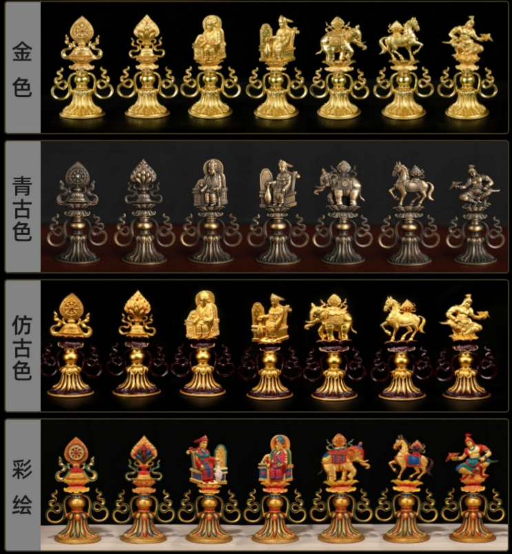 藏式纯银七政宝纯铜尼泊尔精工艺