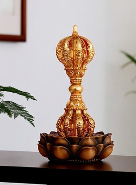 纯全铜五股金刚杵底座九股金刚杵通用底座尼泊尔工艺莲花底座摆件