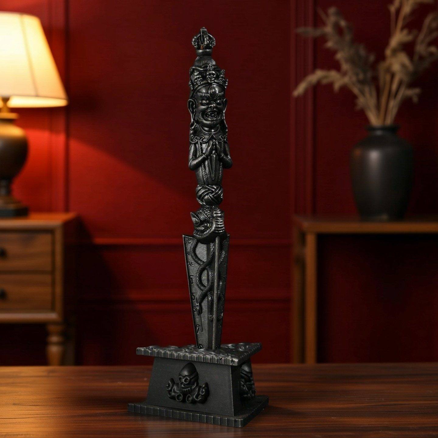 天铁金刚杵法器金刚橛饰品配饰随身普巴金刚橛摆件带底座一套40cm