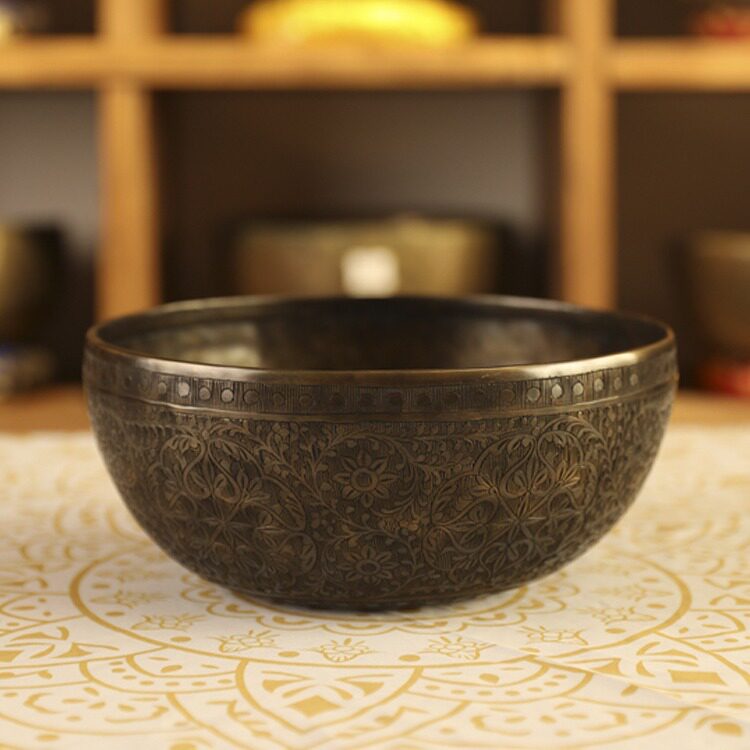 尼泊尔满刻手工雕花钵佛音碗颂