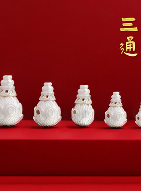 S925银三通莲花三通diy配件文玩