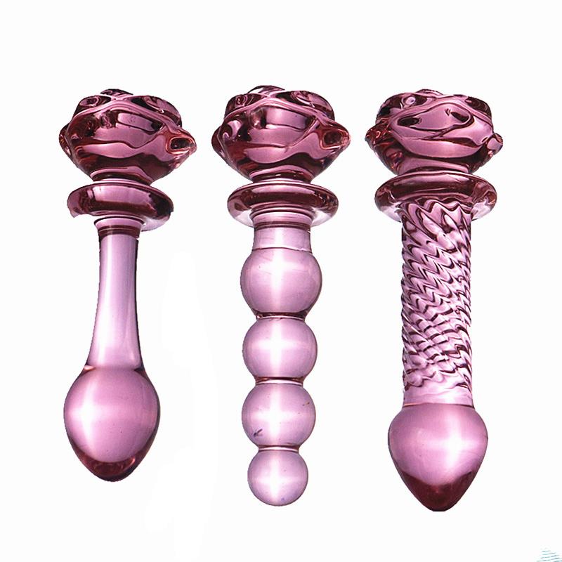 水晶按摩器粉红玫瑰花玻璃器器菊部门按摩器男女按摩放松新款解压